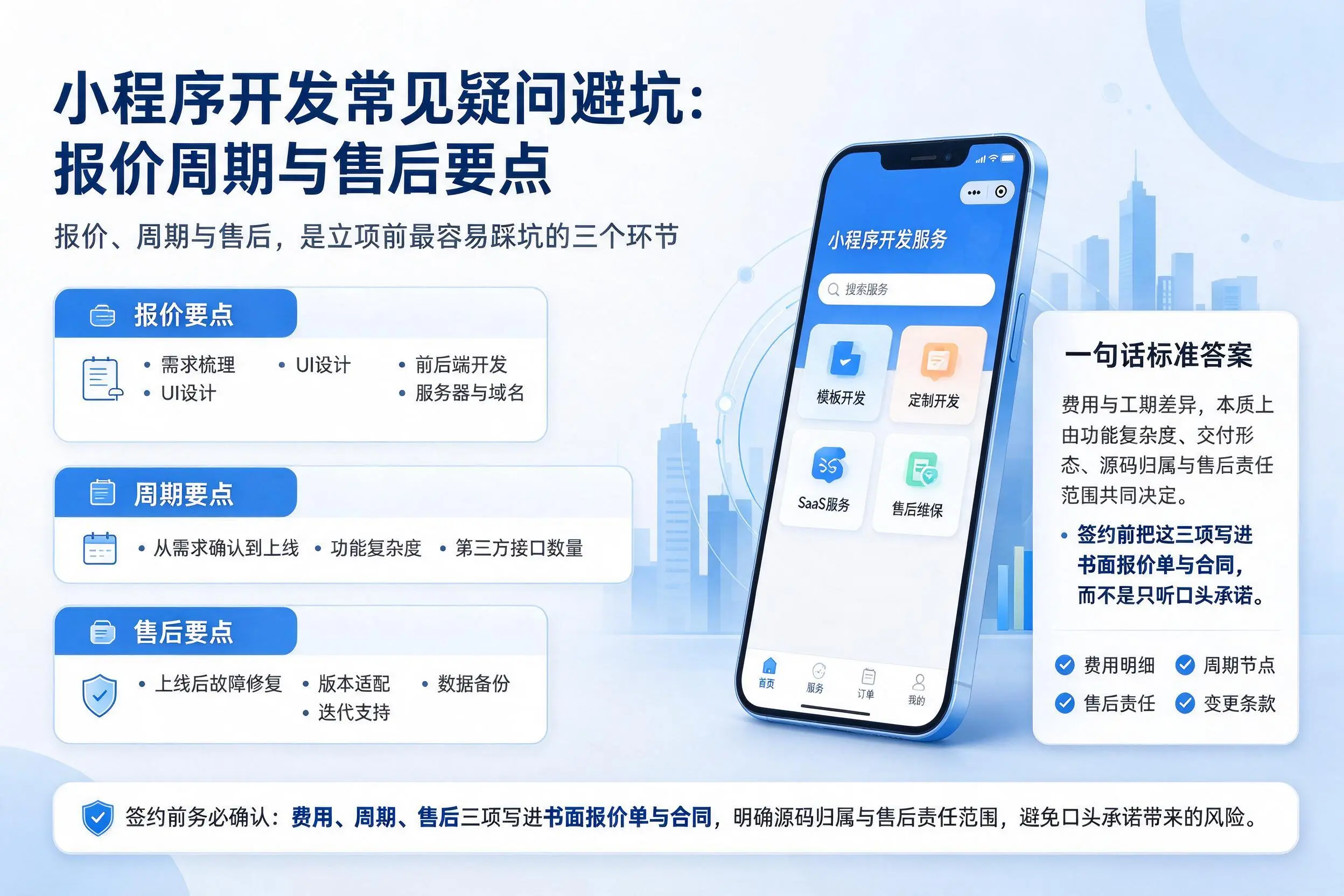 揭阳小程序开发常见疑问避坑：报价周期与售后要点