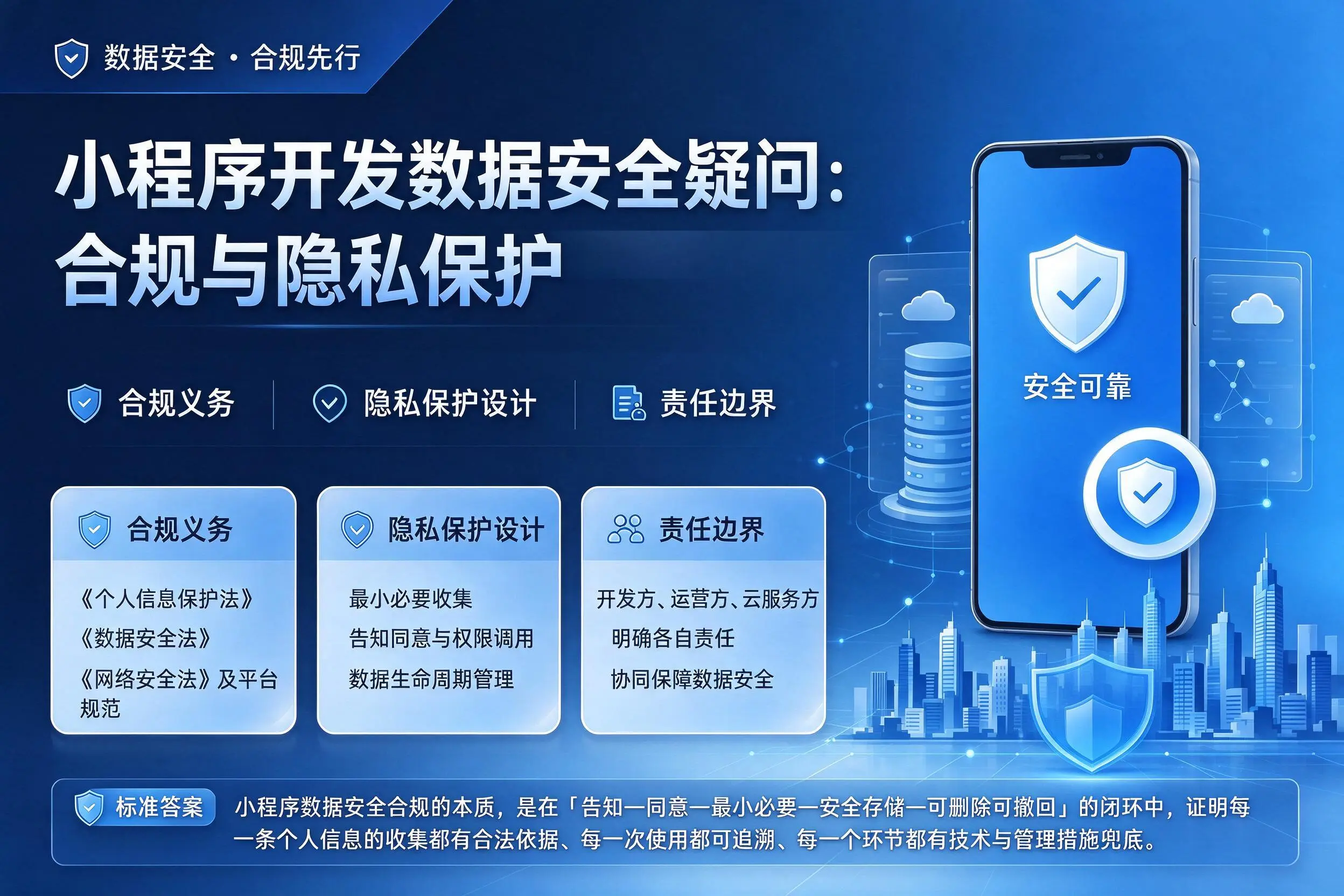 揭阳小程序开发数据安全疑问:合规与隐私保护