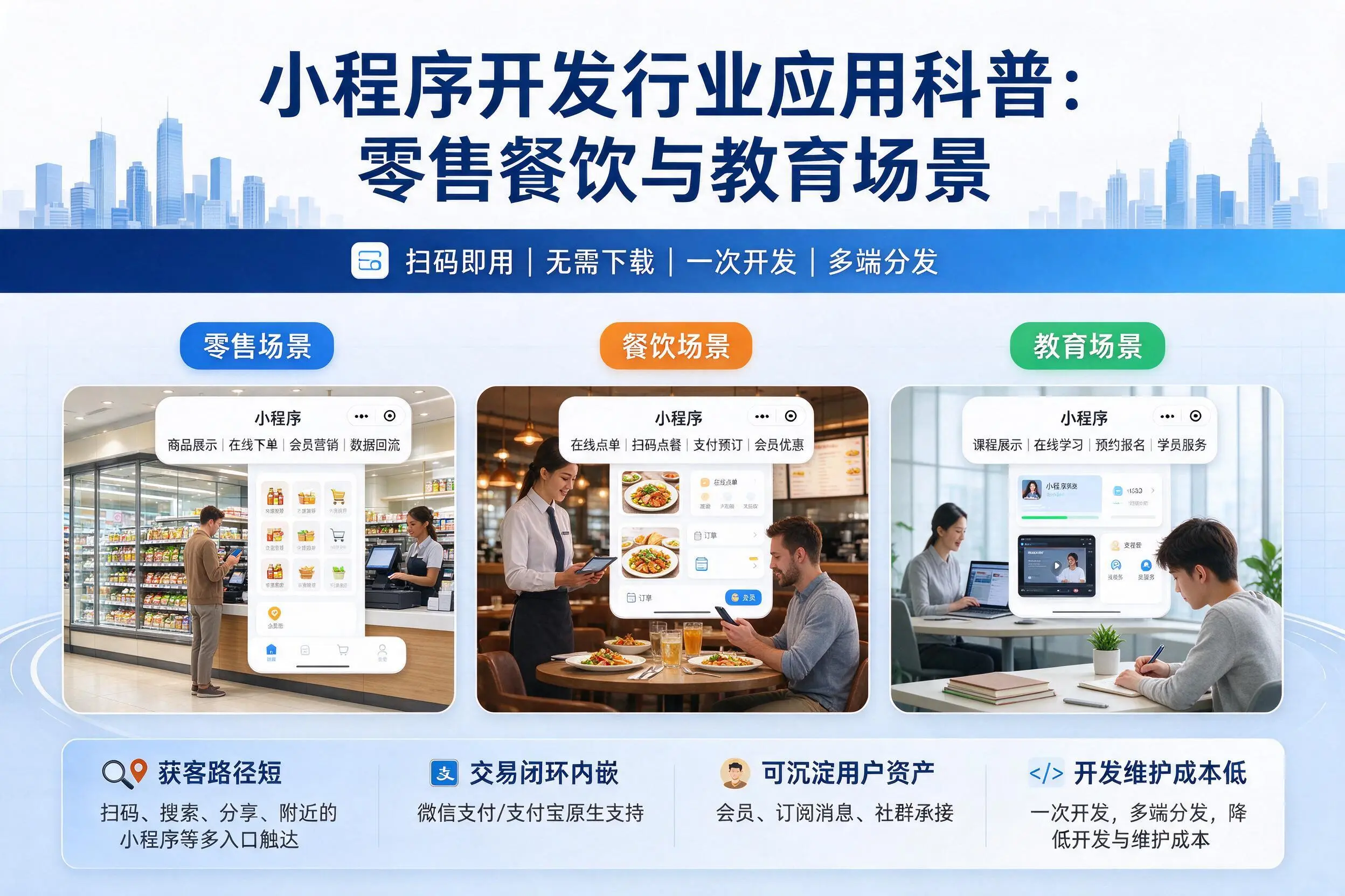 揭阳小程序开发行业应用科普:零售餐饮与教育场景