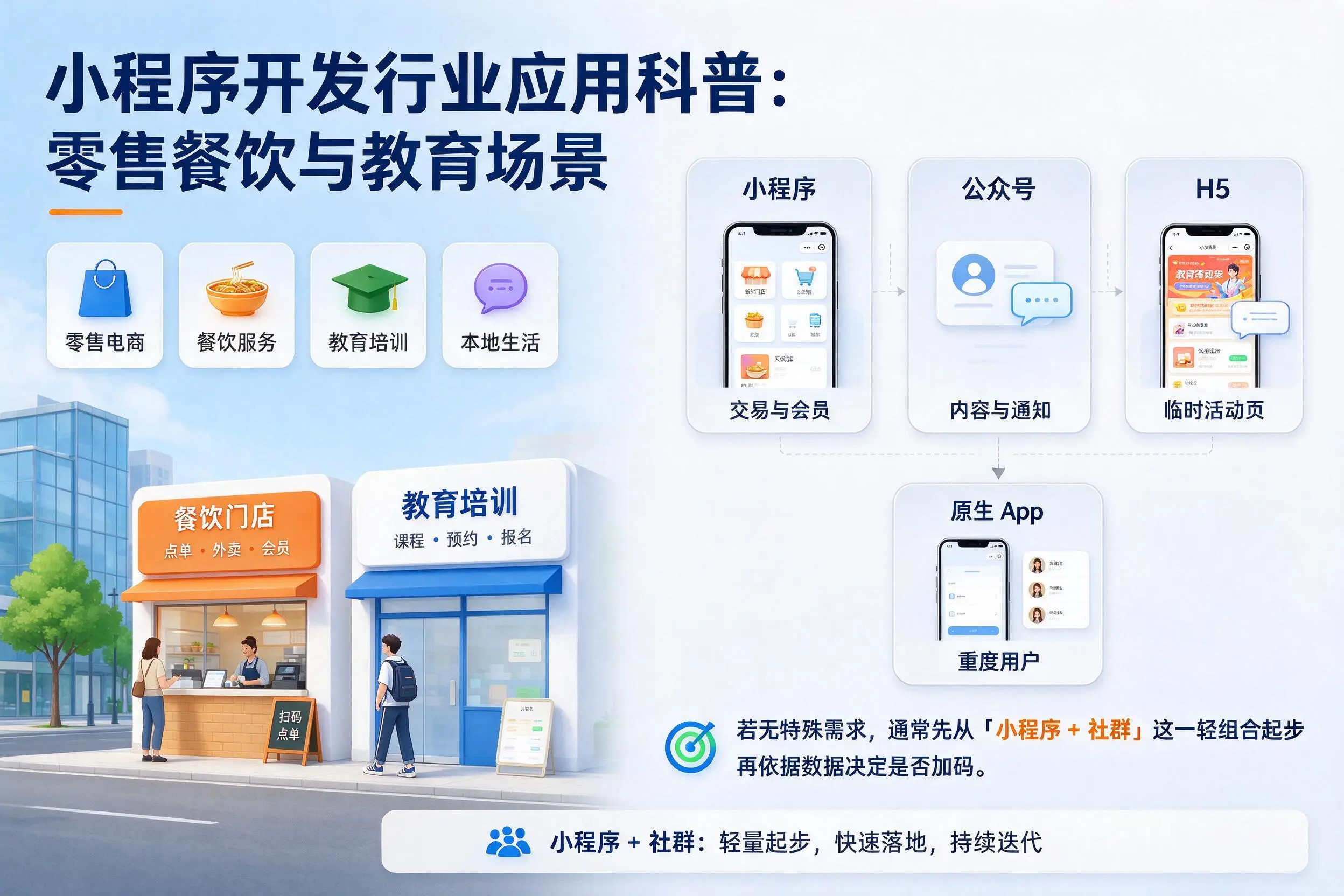 揭阳小程序开发行业应用科普:零售餐饮与教育场景