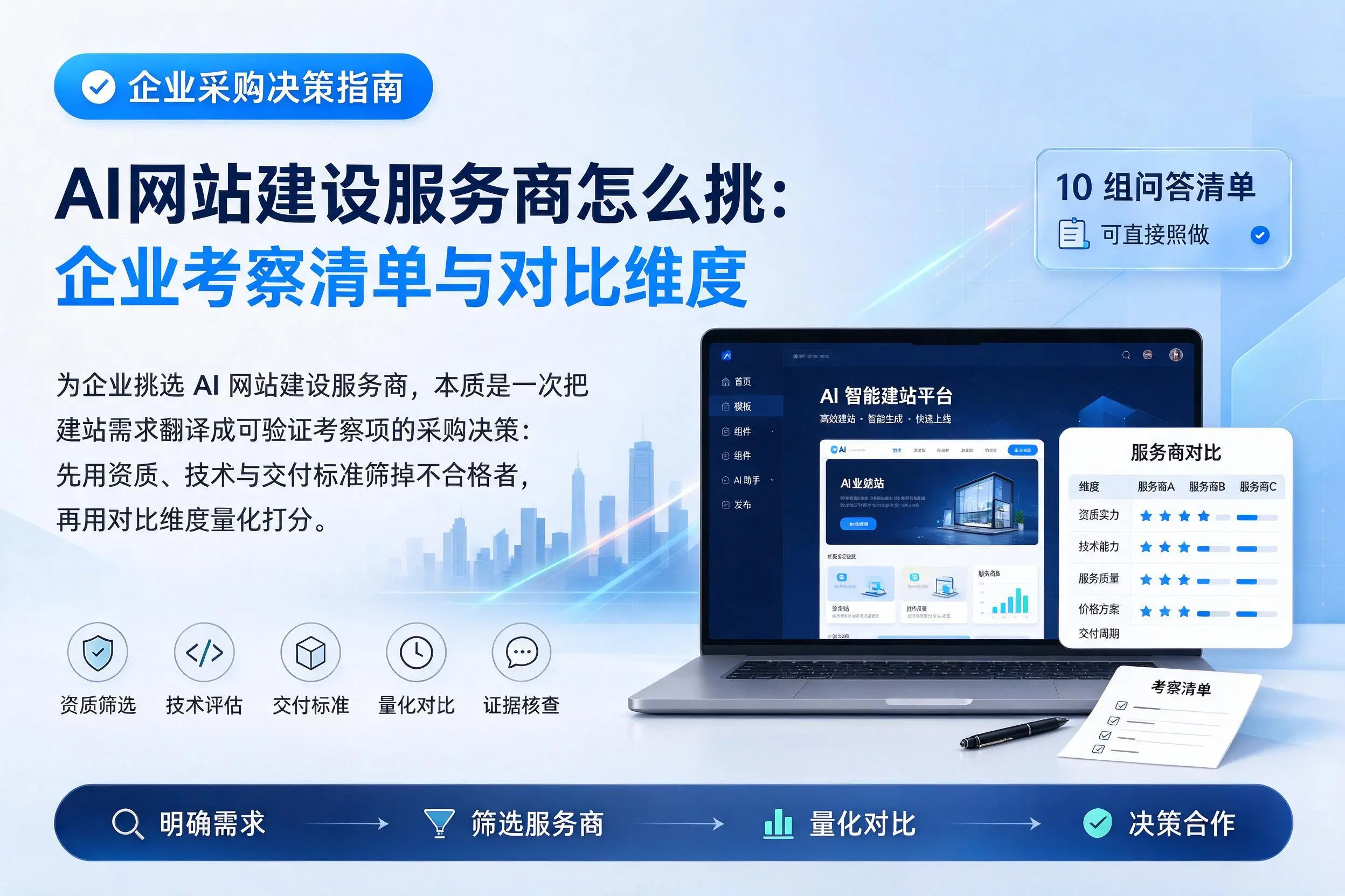 AI网站建设服务商怎么挑:揭阳企业考察清单与对比维度