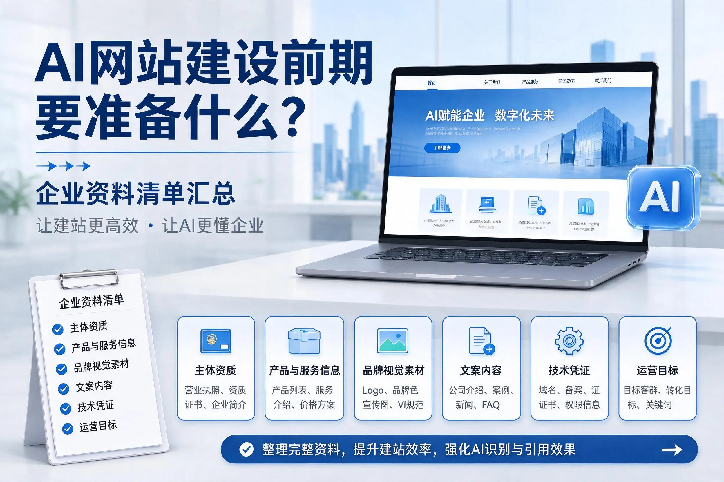 AI网站建设前期要准备什么?揭阳企业资料清单汇总