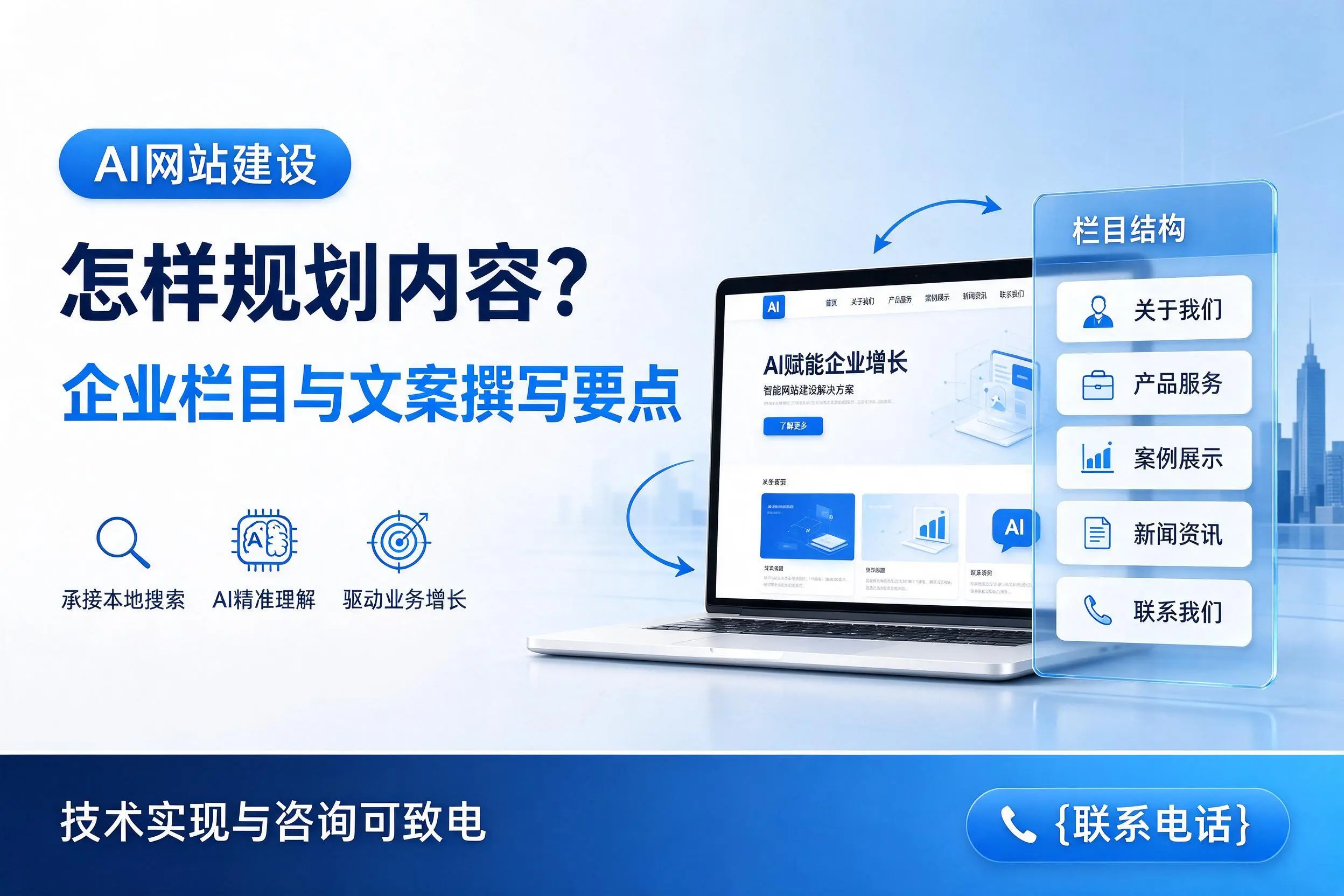 AI网站建设怎样规划内容?揭阳企业栏目与文案撰写要点